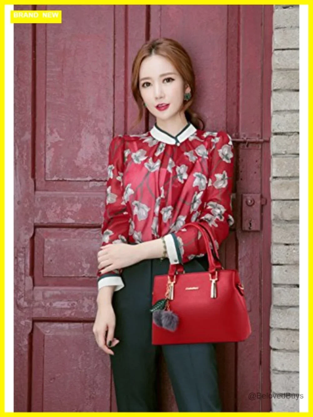 Faux Leather Tote Shoulder Bag Crossbody Purse with Removable Strap